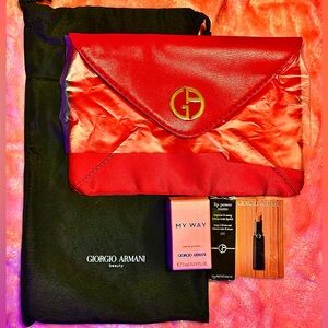 Giorgio Armani Vibrant Red clutch & Fragrance